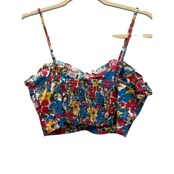 Molly Bracken Bright Color Floral Crop Bandeau Top - Picture 4 of 6